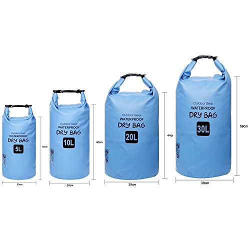 ZhaoCo Bolsa Seca, 5L/10L/20L/30L Bolsas Estancas Impermeable con Correa Ajustable para Rafting Kayak Pesca Natación Playa Senderismo Camping Canotaje Al Aire Libre Deportes Acuáticos(Amarillo,5L)