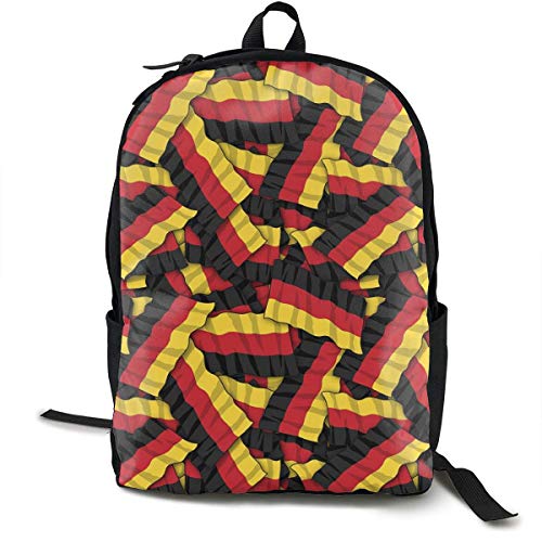 zhengchunleiX Sports Book Bags,Casual Rucksack,Travel Daypacks,Germany Flag Pattern Unique Mochila Durable Oxford Outdoor College Students Busines Laptop Computer Shoulder Bags