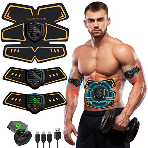 ZHENROG Electroestimulador Muscular Abdominales, EMS USB Recargable Estimulador Muscular Abdominales para Abdomen/Cintura/Pierna/Brazo/Glúteos