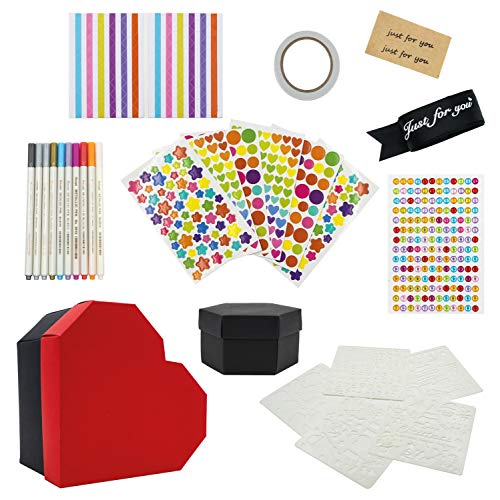 Zhonama Explosion Box totalmente montada, álbum de fotos personalizado, caja explosiva con sorpresa, ideal para regalos de cumpleaños, San Valentín, boda, idea original hazlo tu mismo