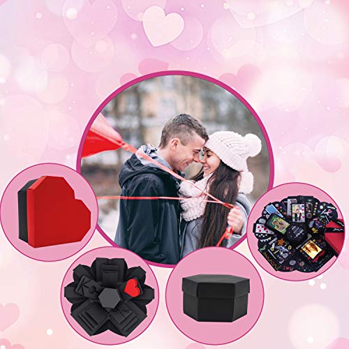 Zhonama Explosion Box totalmente montada, álbum de fotos personalizado, caja explosiva con sorpresa, ideal para regalos de cumpleaños, San Valentín, boda, idea original hazlo tu mismo
