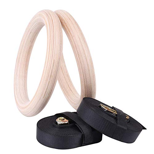 ZHOUJIE Deportes de Madera Anillo de Gimnasia Ejercicio Ejercicio de Gimnasia Anillo Pull Muscle Up 28mm 32mm-Anillo de 28 mm_Cinturón de 38 mm