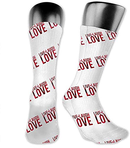 zhouyongz Live Laugh Love Over-The-Calf Socks Athletic Socks Knee High Socks For Men Women Sport Long Sock Stockings 40CM