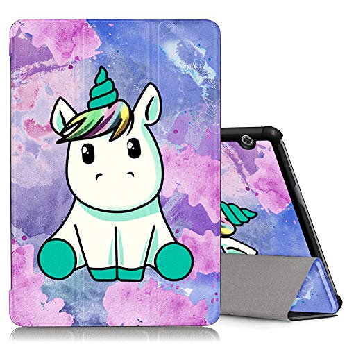 ZhuoFan Funda Huawei Mediapad T5 10, Case Cuero PU Silicona Magnetica Función de Soporte y Auto-Desbloquear Cover Protector Piel Compatible con Huawei Mediapad T5 10.1 Pulgadas, Unicornio