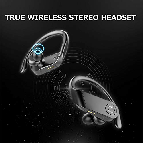 zhuolang Auriculares inalámbricos, Auriculares Bluetooth en la Oreja Auriculares Bluetooth 5.0 TWS Auriculares inalámbricos Auriculares con micrófono Pantalla LED HiFi para iPhone Android iOS