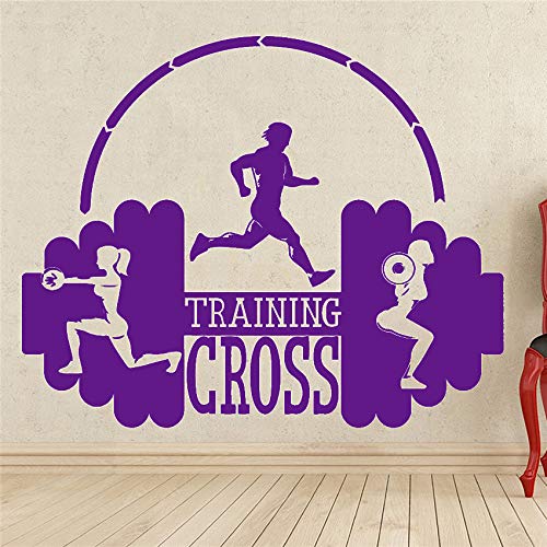 zhuziji Cross Training Fitness Calcomanía de Pared Gimnasio Deportes Etiqueta de la Pared Decoración extraíble Impermeable Calcomanía Decoración de la Pared Sticke 88A-4 58 x 72 cm