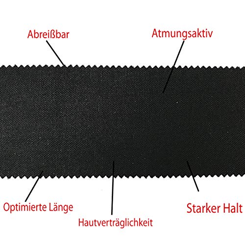 ZiATEC Locker Sport Tape Pro - 10 metros | cinta adhesiva deportiva, para fijar canilleras, cinta para dedos, muñeca, tobillo y más, color:6 x blanco