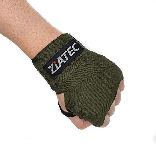 Ziatec Profi Boxing Wraps [3m/4,5m] | Vendas de Boxeo, muñequeras con Pulgares para Crossfit, musculación, Levantar Pesos, tamaño:Talla única, Color:Negro