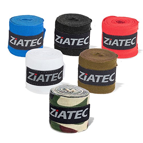 Ziatec Profi Boxing Wraps [3m/4,5m] | Vendas de Boxeo, muñequeras con Pulgares para Crossfit, musculación, Levantar Pesos, tamaño:Talla única, Color:Negro