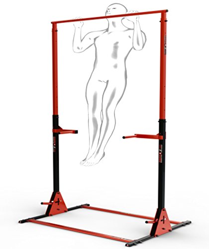 ZIDER SPORT - Barra de dominadas con estación de entrenamiento y asas para flexiones, altura 135 - 245 cm, estación de musculación