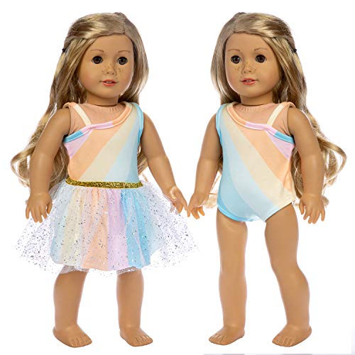 ZITA ELEMENT Ropa de Muñeca- 7 Conjuntos = 5 Ropa de Trajes Diarios + 2 Zapatos para American 18inch Girl Doll y Otros 18 Pulgadas Muñeca - Aleatorio Estilo