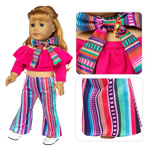 ZITA ELEMENT Ropa de Muñeca- 7 Conjuntos = 5 Ropa de Trajes Diarios + 2 Zapatos para American 18inch Girl Doll y Otros 18 Pulgadas Muñeca - Aleatorio Estilo