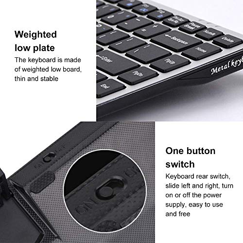 Zjcpow Conjunto Wireless ratón del Teclado, Ultra-Delgado Teclado de Aluminio Recargable para, Ordenador PC, Ordenador portátil de Plata Espacio xuwuhz (Color : Space Silver)