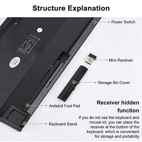 Zjcpow Conjunto Wireless ratón del Teclado, Ultra-Delgado Teclado de Aluminio Recargable para, Ordenador PC, Ordenador portátil de Plata Espacio xuwuhz (Color : Space Silver)