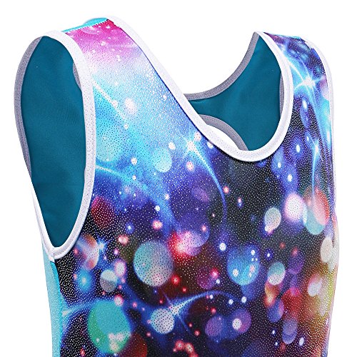 ZNYUNE Niña Maillots Gimnasia sin Manga 166 Galaxia 12A para 11-12 años