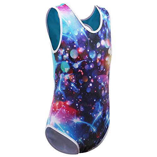 ZNYUNE Niña Maillots Gimnasia sin Manga 166 Galaxia 12A para 11-12 años