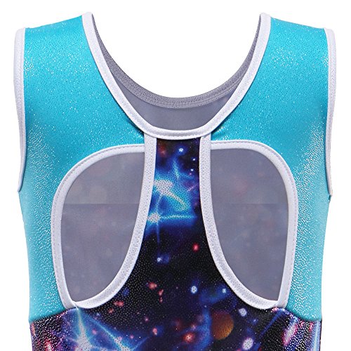 ZNYUNE Niña Maillots Gimnasia sin Manga 166 Galaxia 12A para 11-12 años