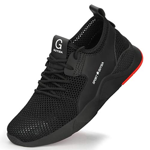 ZODOF Zapatillas Calzado Deportivo Hombres Puntera de Acero Entrenadores La Seguridad Zapatos de Trabajo Mujer Respirable Zapatillas Running Sneakers