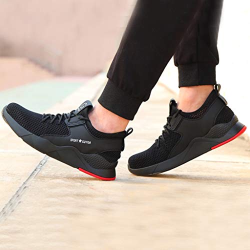 ZODOF Zapatillas Calzado Deportivo Hombres Puntera de Acero Entrenadores La Seguridad Zapatos de Trabajo Mujer Respirable Zapatillas Running Sneakers