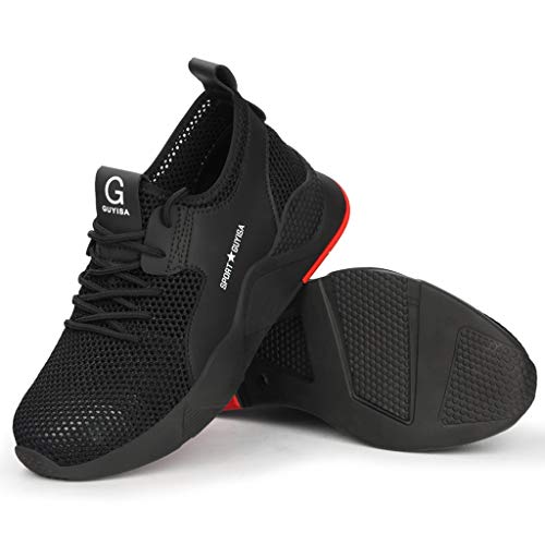 ZODOF Zapatillas Calzado Deportivo Hombres Puntera de Acero Entrenadores La Seguridad Zapatos de Trabajo Mujer Respirable Zapatillas Running Sneakers