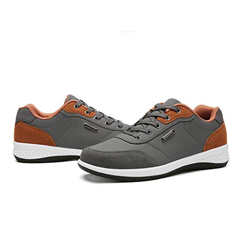 ZODOF Zapatillas Hombre Moda Casual Ata para Arriba Cuero Deporte Zapatos para Correr Respirable Zapatillas Deportivas Trail Trekking Sneakers