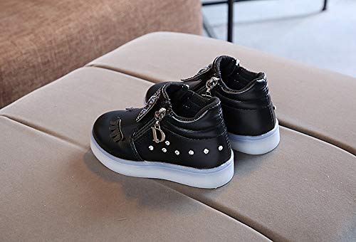 ZODOF Zapatos Casuales CóModos De Los NiñOs Lindos del Conejo NiñOs BebéS Infantil Crystal Bowknot Led Botas Luminosas Zapatillas Deportivas Zapatillas