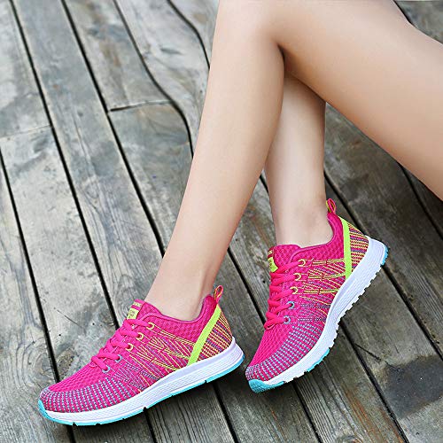 ZOELOVE Zapatillas de Running para Mujer Correr Zapatillas de Deporte de Primavera y Verano Gimnasio Ligero Calzado Individual cómodo Malla para Exteriores Transpirable Suave/Mujer-HP1,37