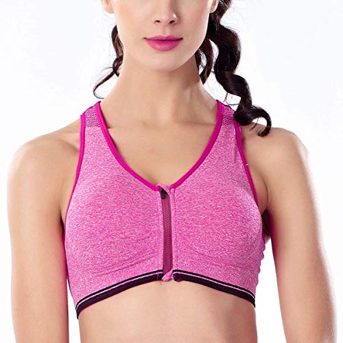 ZOEREA Sujetador Cierre Delantero Deportivo para Mujer Gimnasio Ropa con Almohadillas Extraíbles para Correr Sin Costuras Yoga Fitness 3 Piezas