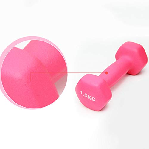 Zoey's store - Mancuernas de neopreno para hombre, de 0,5 kg, 1 kg y 1,5 kg, color rosa, tamaño 1X1.5KG