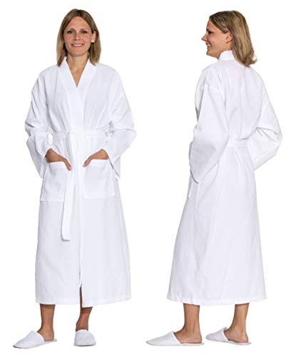 ZOLLNER Albornoz Bata de piqué Unisex, M, Blanco, Otras Tallas y Colores