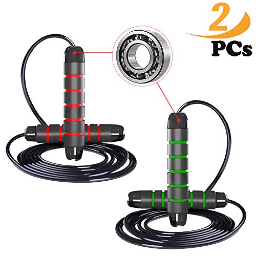 ZoneYan Cuerdas de Saltar, Cuerdas Saltar Fitness, Skipping Rope, Comba Boxeo Professional, Comba de Saltar Ajustable, Fácilmente Ajustable, 2.8m Cable, para Fitness, Gym