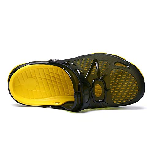 Zuecos Hombre Playa Piscina Sanitarios Enfermera Goma Verano Zapatillas de Trabajo Sandalias Negro Azul Amarillo 40-45 Amarillo 45