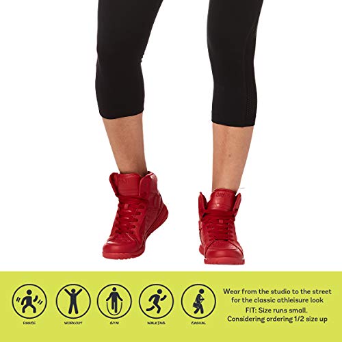 Zumba Fitness Street Boss Fashion Dance Shoe - Zapatillas de Baile para Mujer con Soporte de Alto Impacto, Color Rojo, Talla 43 EU