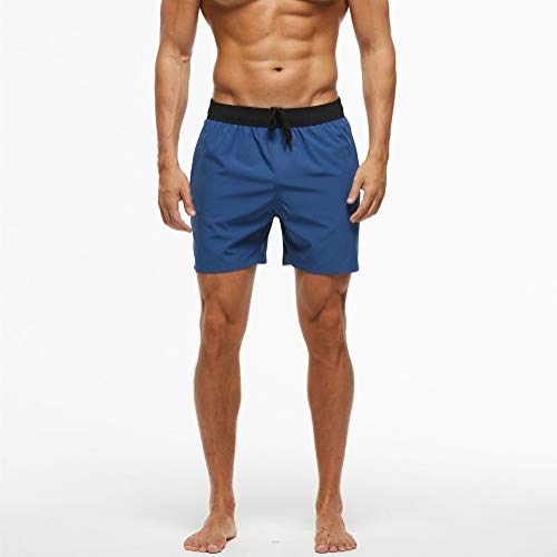 ZusFut Bañador Hombre Pantalones Cortos Deporte de Secado Rápido con Cordón/Dos Bolsillos de Malla Laterales con Cremallera Shorts Deportivos Hombre Playa Surf (L)