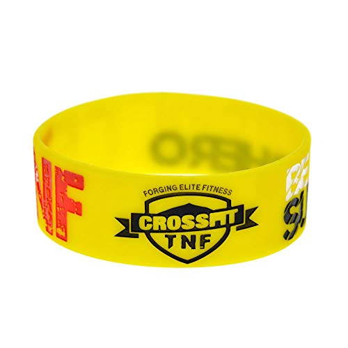 ZWH Venta extranjera Crossfit ser su Propio Movimiento de inspiración de Silicona Correa de Pulsera de superhéroe (Color : Yellow)