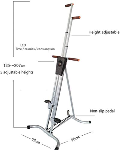 ZXCV Escalador Vertical, Movimientos para Escalada, Plegable, DiseñO Multifuncional, Altura Ajustable, La Carga MáXima Es De 120 Kg, Equipo De Fitness para El Hogar