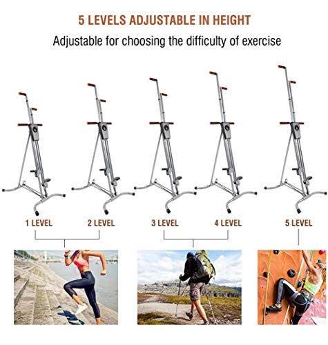 ZXCV Escalador Vertical, Plegable, DiseñO Multifuncional, Agarres Antideslizantes, Altura Ajustable, Ejercicio Aerobico, Equipo De Fitness para El Hogar