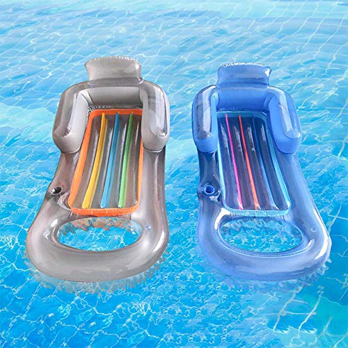 ZXCVB Tumbona Inflable para Piscina, Silla Inflable portátil Agua al Aire Libre Que Puede Colocar una Taza de Agua, Divertido Flotador con Motor para Cualquier Piscina o Lago