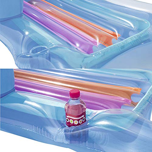 ZXCVB Tumbona Inflable para Piscina, Silla Inflable portátil Agua al Aire Libre Que Puede Colocar una Taza de Agua, Divertido Flotador con Motor para Cualquier Piscina o Lago