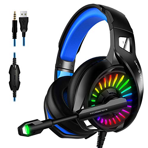 ZYXM A20 Cabeza de la computadora Auricular for Juegos bajo Pesado Luminoso de 7.1 Canales Compatibilidad con Auriculares con Cable de Juego PS4 / Xbox un Auricular (Color : A)