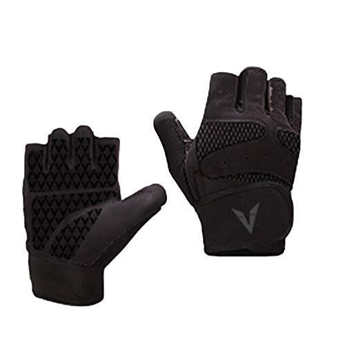 ZZKJNIU Fitness Guantes De ProteccióN: Pesas Masculinas Y Femeninas Equipos Barra Horizontal Ejercicio MuñEcas Media GuíA Cuerpo hacia Arriba Silicona Antideslizante, CóModa Y Transpirable,Black-M