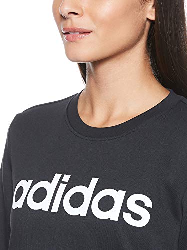 adidas W E Lin Sweat Sudadera, Mujer, Negro (Black/White), S