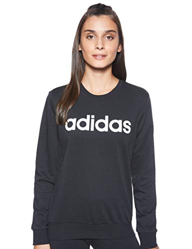 adidas W E Lin Sweat Sudadera, Mujer, Negro (Black/White), S