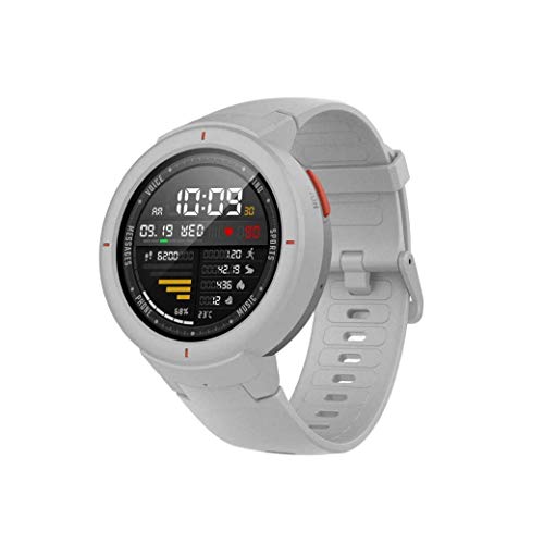 Amazfit Verge Xiaomi Smartwatch Deportivo - Reloj Deportivo GPS | Sensor de Frecuencia Cardíaca| Reproduce Música | Blanco (Versión Internacional) iOS-Android (Reacondicionado)