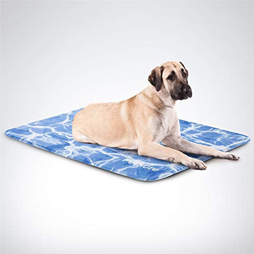 Bedsure Manta Refrescante Perros Grandes - Cama Fría para Perro Gato, Alfombra de Enfriamiento de Verano, 90x60cm, Azul