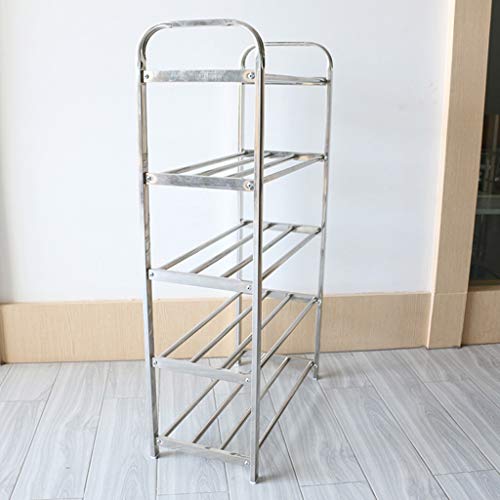 ChangSQ Rack de zapatos de acero inoxidable de cinco capas, racks de almacenamiento de plata de la sala de estar del balcón de la sala de estar del balcón de la sala de estar del hogar zapato