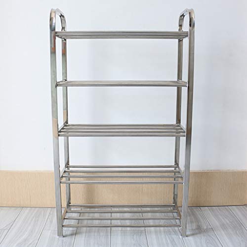 ChangSQ Rack de zapatos de acero inoxidable de cinco capas, racks de almacenamiento de plata de la sala de estar del balcón de la sala de estar del balcón de la sala de estar del hogar zapato