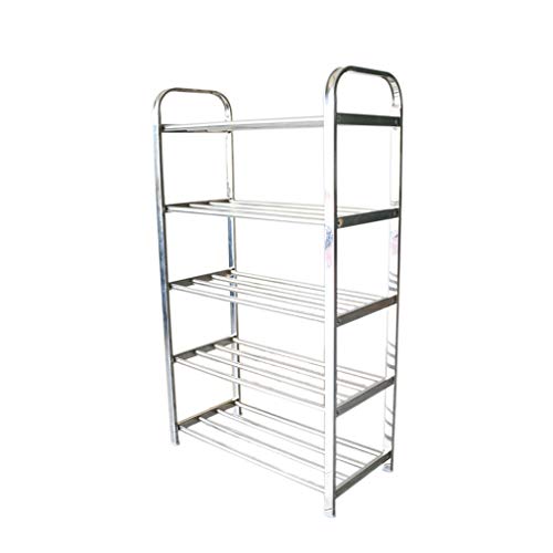 ChangSQ Rack de zapatos de acero inoxidable de cinco capas, racks de almacenamiento de plata de la sala de estar del balcón de la sala de estar del balcón de la sala de estar del hogar zapato