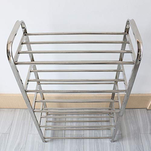 ChangSQ Rack de zapatos de acero inoxidable de cinco capas, racks de almacenamiento de plata de la sala de estar del balcón de la sala de estar del balcón de la sala de estar del hogar zapato