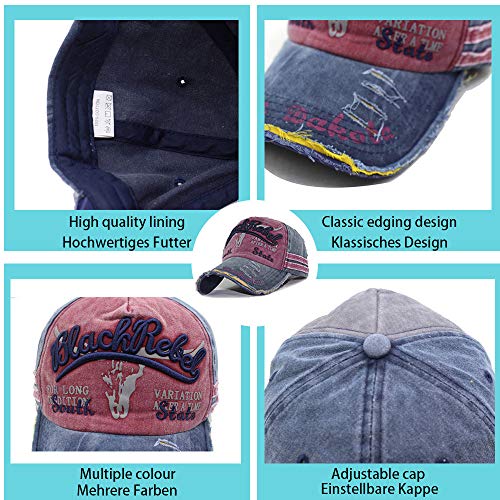 CheChury Nueva Unisex Gorra de béisbol algodón Mezclado Motocicleta Gorra Adjustable al Aire Libre Cap clásico algodón Sombrero Ocio Retro Gorras Hip Hop